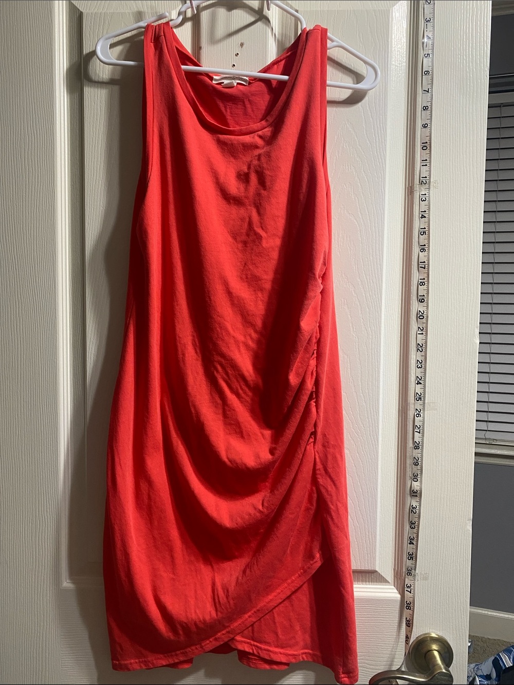 Treasure & Bond Coral Ruched Mini T-Shirt Dress